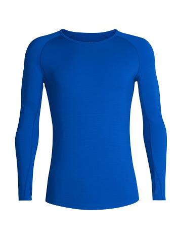 Lazurite Men's Icebreaker BodyfitZone™ Merino 200 Zone Long Sleeve Thermal Crewe Top Base Layers | USA 1356SGLO